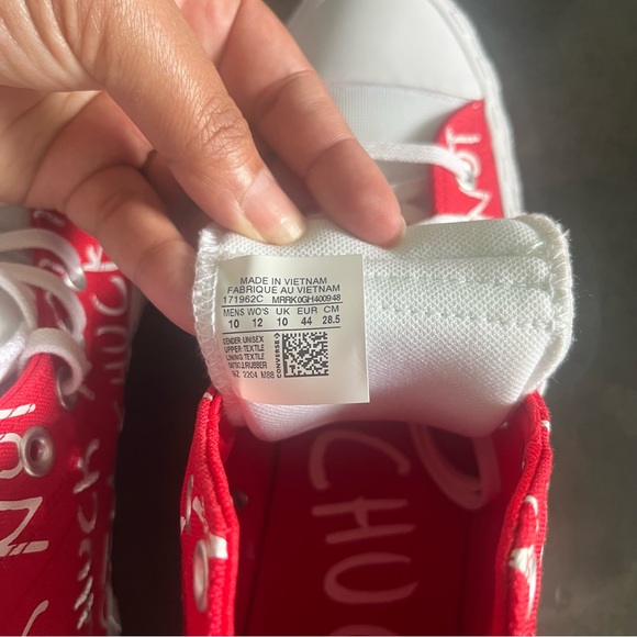 NEW MENS UNT1TL3D "Not a Chuck - Red" CONVERSE SNEAKERS HIGH TOPS Size 10 - Picture 5 of 10